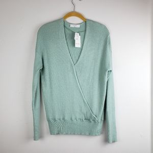Elodie Sweater Mint Green Crossover Pullover